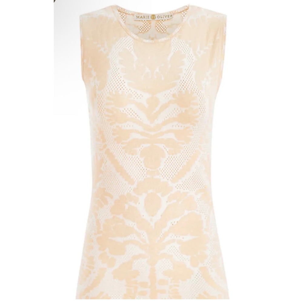 Marie‎ Oliver Melba Tank Opal Damask Jacquard Pointelle Knit Top M